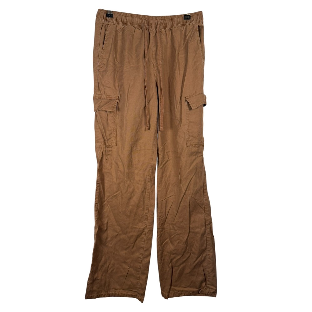 Sanctuary Womens Brown Elastic Waist Drawstring Wide Leg Cargo Pants Size Small